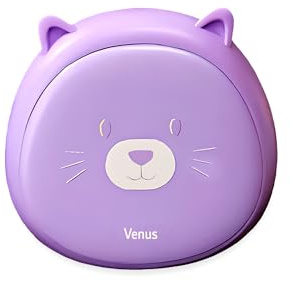 Venus® Kontaktlinsenbehälter Animal Design, Contact Lenses case mit Spiegel, Flasche, Pinzette & kontaktlinsen einsetzhilfe – Linsenbehälter für weiche & Harte Linsen (Lila Bär)