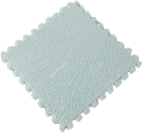 30 x 30 x 1 cm PlüSch-Puzzle-Schaumstoff-FußMatten Mit Rand, Ineinandergreifende Schaumstoff-Teppichfliesen, Rutschfester Teppich für den Raumboden,Grün 3,9pcs