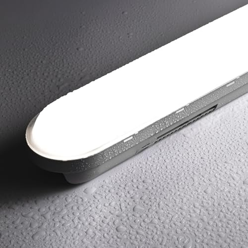 TONFFI Feuchtraumleuchte LED 60CM, 18W 2250LM Feuchtraumlampe, 6000K Kaltweiß Röhrenlampe Komplett, Verknüpfbar IP65 Werkstattlampe led Keller Deckenleuchte für Garage Werkstatt