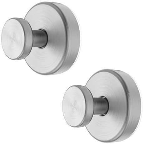 Suction Cup Hooks Shower Towel - Sliver Sucker Cups Hook Bathroom Bath Towels Hanger - No Drill Holder for Hanging in Tile Wall Front Hangers - Bathrooms Mirror Small Holders for Loofah Robe(2PK)