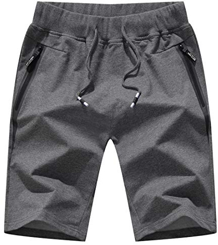 Tansozer Herr Shorts Korta Byxor Herr Träningsshorts Sportshorts för Utomhusaktiviteter Löparshorts för män Sommar Bermudashorts Herr Gymshorts med Blixtlåsfickor Grå01 XL