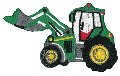 Kleiber Bügelbild Patch Applikation zum Aufbügeln Traktor Trecker grün 8,0 x 5,0 cm