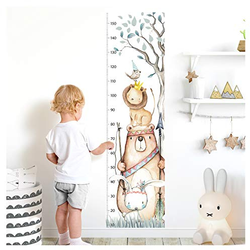 Little Deco Wandtattoo Messlatte 150cm Bär Hase Löwe DL459