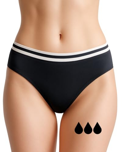 Absorberande menstruationsbyxor = 3 tamponger - Tvättbar - Bomull - Ekologisk - Menstruation - Menstrosor - Hygieniskt periodiskt skydd Lätt till rikligt flöde - XXS / 4XL