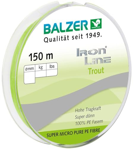 Balzer Ironline Trout 150m 3-Fach geflochtene Schnur für Forelle