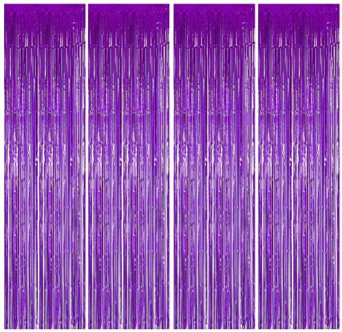 Feibmir 4 Tende Metalliche, con Brillantini, Decorazione per Sfondo Decorativo, per Feste di Compleanno, Baby Shower, Matrimoni, Decorazioni Natalizie