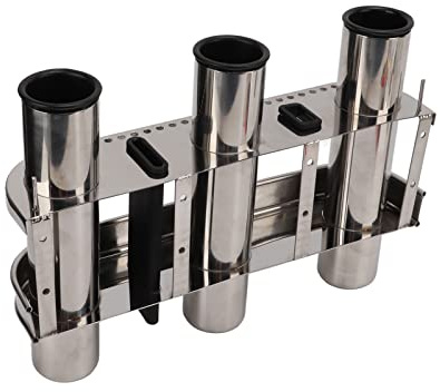 Aluminium-Angelrutenhalter für Boote, 3 Rohre, Verbundener Rutenhalter, Wandmontage, Angelrutenhalter, Edelstahl, Wandmontage, Rutenhalter für Garage, Bootsrutenhalter für Marine, Yacht, LKW, Wohnmobi