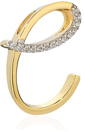 NKlaus Buchstaben Anhänger Echt Gold 333 mit Zirkonia für Damen - Kleine bicolor Kettenanhänger Alphabet von A bis Z Echtgold - Glanz ABC Goldanhänger