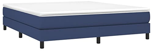 vidaXL Boxspring-sängram blå 180x200 cm tyg, dubbelsäng, säng, säng ram, dubbelsängar, sängar, säng ramar, resårmadrass, resårmadrasser, pocketersårmadrass