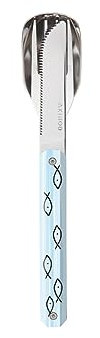 Akinod Elegant gourmet rakt bestick med magnetisk insats (kniv, gaffel och sked) - magnetiskt rakt bestick 12H34 mod. MIRROR Friture