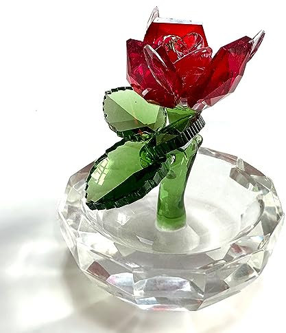 SALFEE 6 cm Kristall Rose Blume Figuren Glas Briefbeschwerer Handwerk Tag Home Tischdekoration