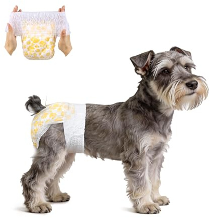 Flying Paws Couches pour Chienne Femelle, 15 Couches Jetables Taille XS (22-38cm), Culottes de Chaleur 360° avec Ceinture Extensible, Super Absorbantes pour Incontinence, Convient Aussi aux Chats