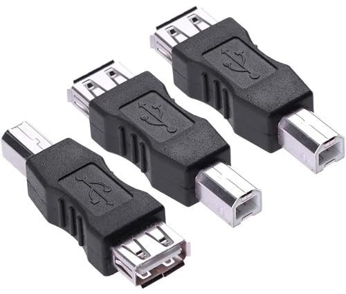 Greluma 3 Pièces Convertisseur Adaptateur mâle USB 2.0 A Femelle vers USB B pour imprimante