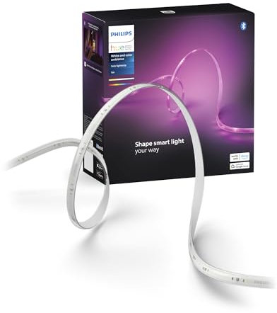Philips Hue Indoor 5m Smart LED Solo Lightstrip Basis-Set, 1er-Pack, Steuerung mit der Hue App, Funktioniert mit Alexa, Google Assistant und Apple HomeKit