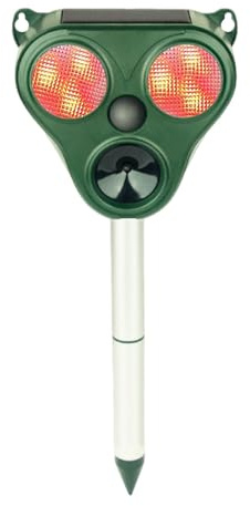 Repellente per animali ad ultrasuoni per esterni, repellente per uccelli, topi, repellente per animali, repellente per esterni, repellente ad ultrasuoni, impermeabile, con a LED, per cortile