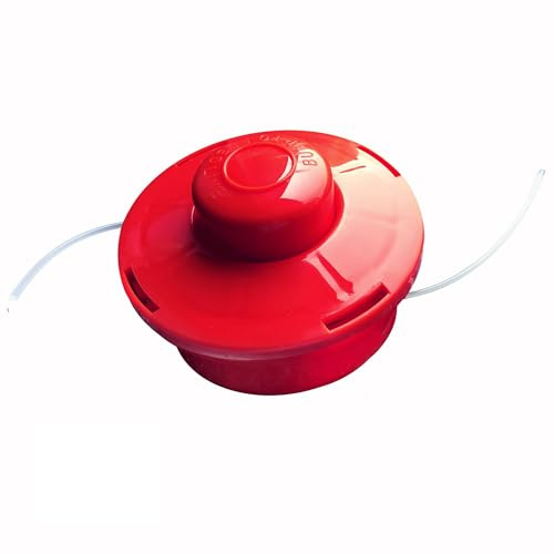 Nemaxx® FS2 Tap & Go Fadenkopf (Trimmerkopf) – Tippautomatik Doppelfaden – für Motorsense/Freischneider – M10 x 1,25 Linksgewinde – 2 mm – Schnittkreis 380 mm – Rot (5 Stück)