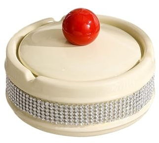 Aschenbecher Keramik-Aschenbecher mit Deckel, Schreibtisch-Bastel-Aschenbecher, winddichter Rauchaschenbecher for Büro, Zuhause, Damen, Herren, Urlaub, Party, Tischdekoration Aschehalter für Raucher