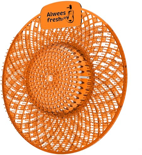 Alwees Fresh Spiral Urinal Mats Scented - 4-in-1 Urinal Screens & Urinal Pads with Urinal Blocks - Anti-Splash, Odour Neutralising, Clog-Proof for Hotels, Restaurants & Bars - 5 Pack - Mango