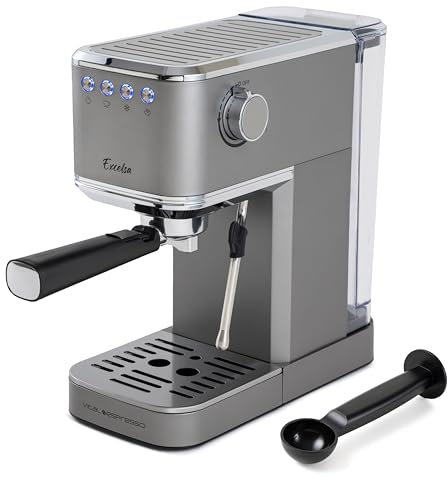 XSQUO Useful Tech Cafetera Express de 1350w, 20 bar, con Vaporizador Orientable y Panel Digital - Vital Espresso Excelsa - Función para café frío