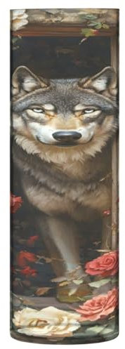 JUMBEAR Wilde Wolfs-Vase für Blumen, transparent, rustikale Heimdekoration für modernes Bauernhaus, ideales Regal, Tisch und Eingangsdekoration