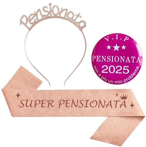 Regalo Pensionata Fascia Pensionata Tiara Pensionata Addobbi Decorazioni Gadget per Festa di Pensione Donna