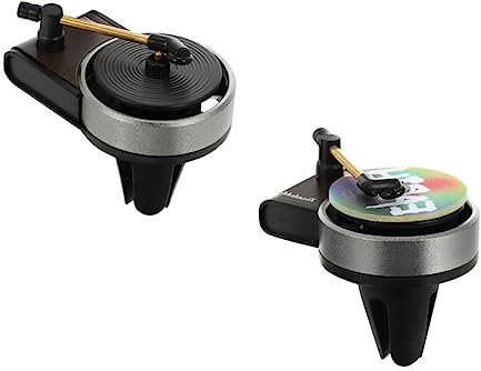 Ciieeo 2sets Car Record Player Air Fresh Clips Car Scent Diffusers Retro Fragrance Diffusers for