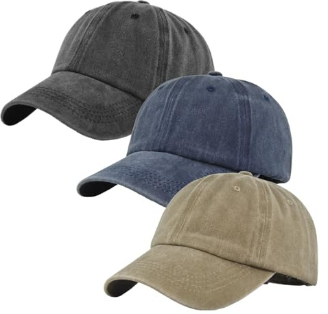 LUYIEDHA 3 gorras de béisbol ajustables, unisex, negro, algodón, para hombre y mujer, verano, primavera, otoño, diario