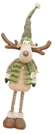 Oshhni Weihnachten Elch Dekoration Nette Weihnachten Ornament Rentier Elch Figur für Indoor, Hut mit Einziehbarer Spitze