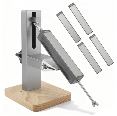 Jradse Manueller Messerschärfer mit 4 Diamantsteinen, verstellbarer Klemme und verstellbarem Schärfwinkel, universelles Schärfwerkzeug für Küchen-, Taschen- und Angelmesser(SJ2310M)