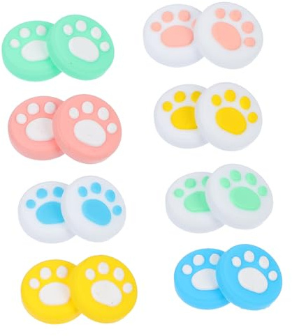COHEALI Funda de Silicona para Joystick Diseño Garra de Gato, 16 Piezas, Resistente al Desgaste y Cómoda para Controladores de Videojuegos