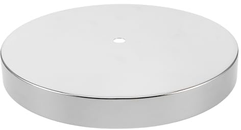 Sosoport Runde Lampenfußplatte aus Eisen für Schreibtischlampen, Silber | Modernes, Klassisches Design, Runde Form, Robuste Ausführung, Leicht zu Reinigen, Vielseitig Einsetzbar