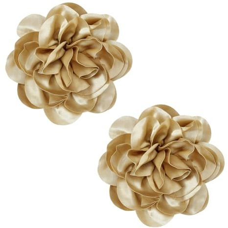 PH PandaHall 2 piezas de broche de flores doradas, alfileres grandes de flores de 19 cm para ropa, broche floral decorativo para regalos de dama de honor, pin de solapa, ceremonia de fiesta y baile