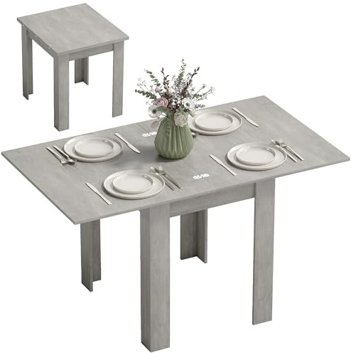 HOMCOM Table à Manger Extensible Rectangle Moderne 70-140 cm Gris