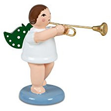 Rudolphs Schatzkiste Holzfigur Engel mit Aidatrompete ohne Krone Höhe 6cm NEU Holzengel Instrument Seiffen Erzgebirge Figur Dekoration Holzfiguren Weihnachten Fensterschmuck Spielzeug Deko