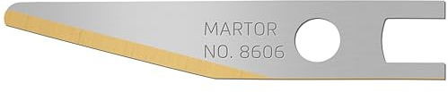 MARTOR 100x Grafikklinge 8606, TiN, abgerundet, Sicherheitsspender | Titanium-Nitrit, abgerundete Spitze, 2-seitiger Schliff, für GRAFIX 501 & TRIMMEX, No. 8606.65