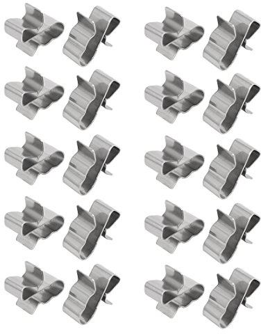 sourcing map 20Pcs Solar Photovoltaik Teile Kabelklammer Klemme Silberton | Edelstahl, DE