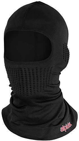 ALPIDEX Sturmhaube Balaclava Nahtlos Atmungsaktiv Kinder Fahrrad Helm Thermo Skimaske Schwarz, Größe:XXS/XS