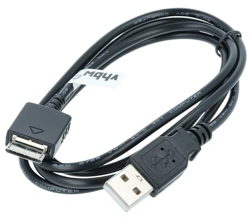 vhbw USB Datenkabel Ladekabel kompatibel mit Sony Walkman NWZ-A818SLV | NWZ-A826 MP3 Player - schwarz, 150cm (Typ A auf MP3 Player)