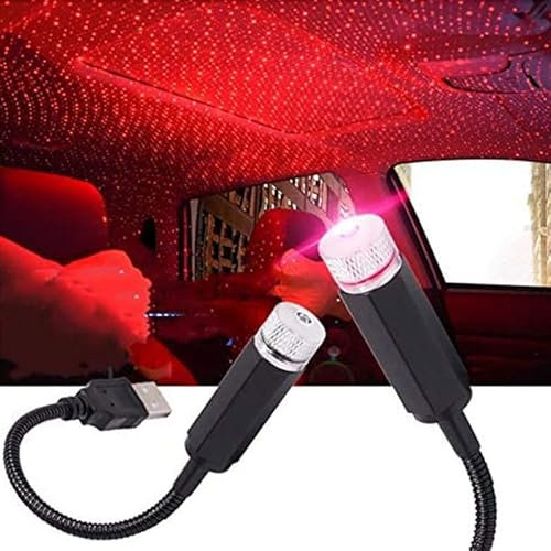 Romantique USB voiture Toit Étoile Starlight Lumières Projecteur Lampe d'ambiance de voiture intérieur Nuit Éclairage Portable Lumières atmosphère Plusieurs modes réglables