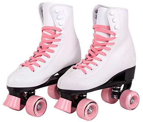 C SEVEN C7 skridskor fyra rullskridskor | Retro design (rosa (sökrosa, dam 7/ungdom 6/herr 6)