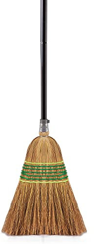 Yocada Balai de maïs Robuste pour intérieur et extérieur - 151,9 cm de Haut - Parfait pour Cour, Garage, Hall, Centre Commercial, marché, Maison, Bureau, Feuilles de Pierre, poussière et déchets