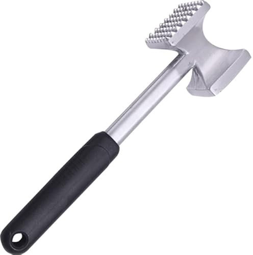 YUGN Marteau Attendrisseur à Viande 26 cm – Double Face en Aluminium avec poignée antidérapante – Aplatisseur pour escalopes, Steaks et Carpaccio – E-Book Recettes Inclus