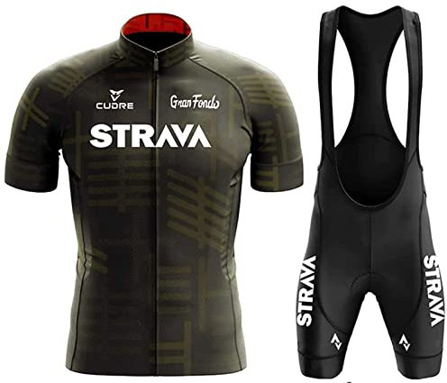Fahrradtrikot Herren Fahrradbekleidung Set Radtrikot Kurzarmtrikot mit 9D Sitzpolster Rennrad Trikot Fahrradbekleidung Atmungsaktiv und Schnell Trockend (ON3,4XL)