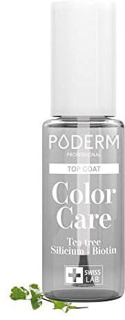 PODERM – TOP COAT Glanz & Schutz – Angereichert mit TEEBAUMÖL - Sorgt für lange Haltbarkeit der Farben – Natürliche & vegane Inhaltsstoffe – Swiss Lab