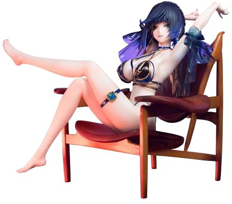 Gooyeh Yelan Figur Anime Action Figur Yelan Anime-Figuren Badeanzug sitzend Figur Ornament Modell PVC Statue Sammlung Spielzeug Modell Geschenk 14CM