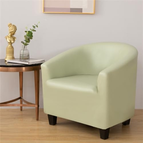 Highdi Sesselbezug 1 Sitz Wasserdichtes Leder Stretch Sesselüberwurf Clubsessel Sesselhusse - Waschbar Universal Sesselschoner mit Armlehnen für Clubsessel, Cocktailsessel (Hellgrün)