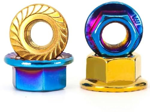 Dado Spinlock con bloccaggio seghettato a testa esagonale in acciaio inossidabile 304 M4 M5 M6 M8 M10 M12 M14-M10-oro