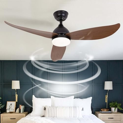 LED Lampadario Con Ventilatore Da Soffitto Smart, Moderno Reversibile 3 Pale Ventola Soffitto Con Luce E Telecomando Silenzioso Grande DC Plafoniera Con Ventilatore Camera Da Letto Cucina-138cm