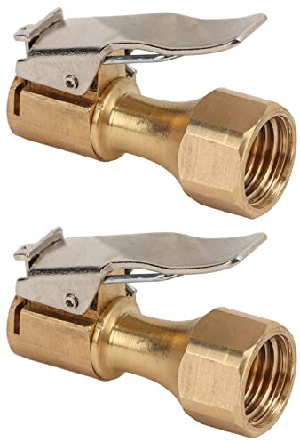 2 Stück Luftspannfutter Mit Clip, Reifenventiladapter, Verriegelbarer Reifenfüller-Düsenanschluss, Clip auf Messing-Innengewinde, Reifenpumpen-Düsen-Konverter-Werkzeug, Universell Für Luftpumpen