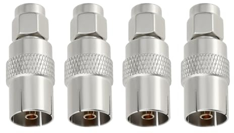 eMagTech 4 adattatori SMA maschio 50 Ohm coassiale TV presa SMA maschio a femmina presa coassiale IEC DVB-T presa TV per adattatore antenna Joiner estendere cavo adattatore
